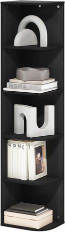 Furinno Pasir 5-Tier Corner Open Shelf Bookcase, Blackwood by TinyTreasures Baby Boutique