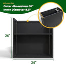 Black Steel Metallic Heavy Planter for Outdoor Plants 24"x10"x24" Metal Garden Planter Spliced Flower Pot with Partitions for Outside,Indoor,Garden (Black, 24 * 10 * 24) by GreenHaven Gardens