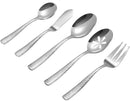 Stainless Steel Silverware Serving Set Hammered Silver Mirror Finished 5 Piece Serving Utensil Set Flatware Set by CozyNest Decor