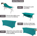 IVAPUPU 2 Pack 6FT Table Cloth for Rectangular Fitted Events Stretch Lake Blue Table Covers Washable Cover Spandex Tablecloth Protector for Party, Wedding, Cocktail, Banquet, Festival by CozyNest Decor