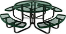 Coated Outdoor Furniture Heavy-Duty Portable Outdoor Kids Table with Umbrella Hole, Expanded Metal Kids Picnic Table, Commercial-Grade, Made in America (46 In, Round, Childrens, Green) by GreenHaven Gardens