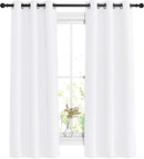 NICETOWN White Curtains for Living Room - Thermal Insulated Window Treatment 50% Light Blocking Solid Grommet Top for Bedroom/Girl's Room (Set of 2, W37 x L63),adult by TinyTreasures Baby Boutique