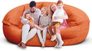Bean Bag Chair for Adults 7FT,Soft Removable Cover for Teens/Girls Bedroom,Fluffy Giant Round Floor Beanbag Lounger Chairs (No Filler,Orange) by CozyNest Decor