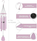 Wind-Chimes-Outdoor-Deep-Tone, Large Soothing Melodic Tones Windchimes, Wind Chimes for Outside, Memorial Wind Chime Best Gift for Mom Women Grandma Neighbors(32" Pink Coated Aluminum) by CozyNest Decor