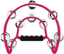 EastRock Double Row Tambourine,Metal Jingles Hand Held Percussion-Half Moon Tambourine for Adults, KTV, Party Pink by TinyTreasures Baby Boutique