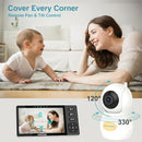 HelloBaby 720P 5.5'' HD Baby Monitor with Camera and Audio No WiFi, Video Baby Monitor, Remote Pan Tilt Zoom Wide View Range, 1080P Infant Camera, Night Light, Hack Proof, 4000mAh Battery, 1000ft by TinyTreasures Baby Boutique