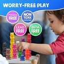 Skoolzy Rainbow Stackable Counting Bears - Stacking & Sorting Bears for Toddlers 50 pcs - Teddy Bear Math Manipulatives for 3-8 Kids & Adults by TinyTreasures Baby Boutique