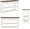 Farmhouse Wood Entryway Console Table 48-Inch Modern Sofa Entry Table with Drawers and Storage Shelves for Entrance Living Room (Antique White) by CozyNest Decor