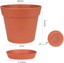 Homenote Pots for Plants, 15 Pack 6 Inch Plastic Planters with Multiple Drainage Holes and Tray - Plant Pots for All Home Garden Flowers Succulents (Terra Cotta) by GreenHaven Gardens