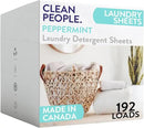 The Clean People Laundry Detergent Sheets - Laundry Soap - Ultra Concentrated, Recyclable Packaging, Stain Fighting - Peppermint, 192 Pack by CozyNest Decor