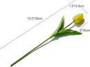 Mandy's Artificial Tulips 20 Stems Yellow PU Faux Flowers for Wedding Home Decor 13.5 Inch by CozyNest Decor