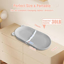 Waterproof Baby Changing Pad, Lightweight and Portable Changing Table with Strap for Changing Diaper, Dresser, Changing Table, Bed, Wipeable Changing Pad, Grey by TinyTreasures Baby Boutique