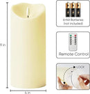 Homemory 4"x9" Outdoor Waterproof Flameless Candles with Timers and Remote Control, Battery Operated Candles, LED Plastic Candles, Dark Ivory, Set of 2 by CozyNest Decor