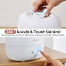 2L Cool Mist Humidifier for Bedroom with 360° Adjustable Nozzle, High and Low Mist Levels, Ultra-Low Noise, Light-Off, No BPA, Auto Shut Off, Ideal Baby Humidifier with Easy Top Filling by TinyTreasures Baby Boutique