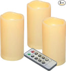 iZAN 3-Pack Outdoor Flameless LED Battery Operated Candles with Remote Waterproof Flickering Electric Pillar Candles for Halloween Chirstmas Home Wedding Party Festival Décor Long Battery Life 3”x6” by GreenHaven Gardens