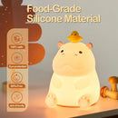 ATSUI Hippo Night Light, LED Squishy Novelty Animal Lamp, Food Grade Silicone, 2 Level Dimmable, Nursery Nightlight for Desk Decor, Funny Gifts Stuff for Boys Girls Baby, White Elephant Gifts by TinyTreasures Baby Boutique