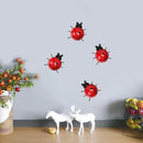 Metal Garden Decor for Outside Cute Ladybugs Yard Art Lawn Ornaments Wall Sculptures & Statues Outdoor Fence Decorations for Patio - Set of 4 by GreenHaven Gardens
