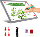 TOHETO Portable A4 Tracing LED Copy Board, Cordless Battery Powered 5 Levels Brightness Light Box Rechargeable Light Board for Tracing Weeding Vinyl X-ray Viewing Sketching Diamond Painting (Grey) by TinyTreasures Baby Boutique