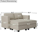 Belffin Modular Sectional Sofa with Reversible Chaise L Shaped Couch with Ottoman Modular Sofa Couch with Storage Grey by CozyNest Decor