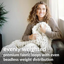 Nuzzie Chunky Knit Blanket - Breathable, Cooling, Hand Made Knit Throw Blanket for Sleep - Machine Washable, Stylish Decor Design (Cream, Full | 16lbs | 48"x72") by CozyNest Decor