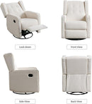 Swivel Rocker Recliner Chair Set of 2, Nursery Glider Chair, Nursery Rocking Chairs, Manual Reclining Chair, White by TinyTreasures Baby Boutique