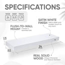 Homeforia White Floating Shelves 24 inch, High End Solid Real Wood 24inch Bathroom Floating Shelf for Wall Mounted, White Wooden 24in Floating Shelves, Heavy Duty Bracket, 24 X 6.5 X 1.75 in, Set of 4 by CozyNest Decor