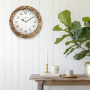 Presentime & Co Farmhouse Series, Rustic Woven Clock, 10.5 inch, Natural Woven Water Hyacinth/Sea Grass. Wall Sculpture, Wall Art and Timepiece for Home Decoration/Decoration/Farmhouse Décor. by CozyNest Decor