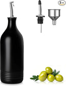 vancasso 20 Oz Ceramic Olive Oil Dispenser Bottle, Bottle Dispenser with Spout and Funnel for Kitchen,Suitable for Oil, Vinegar, Coffee Syrups & Other Liquids，BK by CozyNest Decor