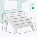 SERWALL Folding Adirondack Ottoman Set of 2, No-Assembly Outdoor Footstool, High Impact Polystyrene Folding Adirondack Footrest, White by GreenHaven Gardens