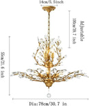 Ganeed Crystal Chandeliers,Vintage Pendant Lighting Crystal Chandelier Lighting Fixtures with 8 Lights,Ceiling Light Fixture for Living Room Bedroom Restaurant Porch Hallway (Gold) by CozyNest Decor