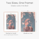 Homeforia 20x28 Frame Rose Gold, High End Metal 20x28 Poster Frames with Mat 14x22 inch Photo, 20 x 28 Rose Gold Picture Frame Matted to 14 by 22 Print, 28x20 Frame, Tempered Glass, Wall Kit, Set of 1 by CozyNest Decor