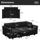 Belffin Modular Velvet Sectional Sofa with Chaise Lounge Sectional Sleeper Sofa with Storage Chaise Sofas Bed Couch for Living Room Black by CozyNest Decor