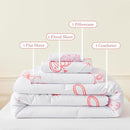 PERFEMET 4 Pieces Bow Comforter for Toddler Girls Reversible Bowknot Pink Toddler Bedding Set Ultra Soft Lightweight Princess Crib Bed Set with Sheets by TinyTreasures Baby Boutique