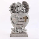 Garden Angel Statue with Cross Solar LED Light, Memorial Gifts for Loved Ones, Cemetery Grave Decorations by CozyNest Decor