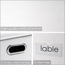 PRANDOM Collapsible Storage Box with Lid [3-Pack] Leather Fabric Foldable Storage Bin Organizer Container Basket Cube with Cover for Home Bedroom Closet Office Nursery White(22.8X15.7X11.8) by TinyTreasures Baby Boutique