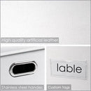 PRANDOM Collapsible Storage Box with Lid [1-Pack] Leather Fabric Foldable Storage Bin Organizer Container Basket Cube with Cover for Home Bedroom Closet Office Nursery White (22.8X15.7X11.8) by CozyNest Decor