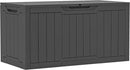 YITAHOME 100 Gallon Outdoor Storage Box, Large Water Resistant Resin Deck Box, Indoor Outdoor Lockable Storage Container for Patio, Garden, Cushions, Tools, Equipment (Dark Gray) by CozyNest Decor