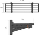 1-Pack Garage Wall Shelving,Heavy Duty Garage Storage Shelves, Wall Mounted Storage Shelving with 6 Hooks, 250LB Capacity, Black by GreenHaven Gardens