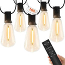 100 FT Outdoor String Lights for Outside, IP65 Waterproof ST38 LED Shatterproof Bulbs, Dimmable & Timable, 3 Light Modes, Hanging Patio Edison Lights for Porch Backyard Cafe Bistro by CozyNest Decor