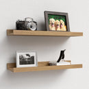 Floating Shelves Wall Mounted Set of 2, Modern Wall Shelves for Storage with Lip, Display Picture Ledge Shelf for Wall Decor Bedroom Living Room Bathroom Kitchen - Oak by TinyTreasures Baby Boutique