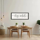 Stay Awhile Sign Wall Decor 32"X12" Large Solid Wood Frame For Hallway Living Room Entryway Farmhouse Wall Art Lets Stay Family Home Rustic Hanging Decoration (Black) by CozyNest Decor
