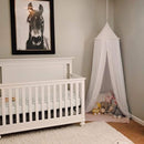 Bed Canopy with Pom Pom Cotton Canopy for Kids Crib Baby Girl Netting Cover Canopy Crib Curtain Reading Nook Hanging Tent Nursery Play Game Castle Room Decoration (White) by TinyTreasures Baby Boutique