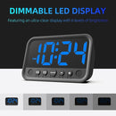 Small LED Digital Clock for Bedroom, Loud Alarm Clock for Heavy Sleepers Adults, Teens | Plug-In Electric Desk Clock | Simple Bedside Nightstand Clock with Adjustable Volume/Brightness/Snooze – Blue by TinyTreasures Baby Boutique
