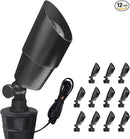 COLOER Brass Low Voltage Landscape Spotlight Fixture(Black) 12-Pack Without Bulb,12V AC/DC Outdoor Spot Lights for Yard, Directional Garden Patio Spot Up Light(101B-Black) by GreenHaven Gardens
