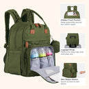 BabbleRoo Extra Large Diaper Bag Backpack, Expandable Baby Bag with Up to 50% More Capacity - Travel Essentials Baby Bag Tote with Changing Pad, Stroller Straps & Pacifier Case - Unisex, Forest Green by TinyTreasures Baby Boutique