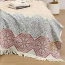 Boho Muslin Blanket for Adults 4-Layer Gauze Twin Size Soft Cozy 100% Cotton Summer Cooling Blanket Floral Decor for Sofa Bed Coverlet Both Sides (Tassels Boho, 80 x 90 in) by CozyNest Decor