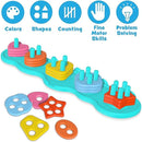 Baby Bath Toys, Sorting & Stacking Toy Bath Toy, Shape Sorter Toys for Bathtub,Stacking Bath Toy Set with 20 Textured Floating Pieces, Toddler Early Learning Bathtub Fun by TinyTreasures Baby Boutique