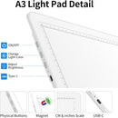 TOHETO Rechargeable A3 Light Board with Stand, Super Bright Magnetic Light Pad with Side Buttons, Wireless Light Box for Tracing and Drawing, Cordless LED Light Table for Diamond Painting, Sketching by TinyTreasures Baby Boutique