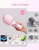Wireless Bluetooth Karaoke Microphone, 5-in-1 Portable Handheld Mic Speaker with Dynamic Lights, Karaoke Microfono for Car Travel Home Party, Music Record, Duet Singing Gifts for Adults Kids (Pink) by TinyTreasures Baby Boutique