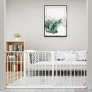 WAOWAO Baby Gate 71.65-76.35" Extra Wide Pressure Mounted Walk Through Swing Auto Close Safety White Metal Toddler Kids Child Dog Pet Puppy for Stairs,Doorways,Kitchen by TinyTreasures Baby Boutique